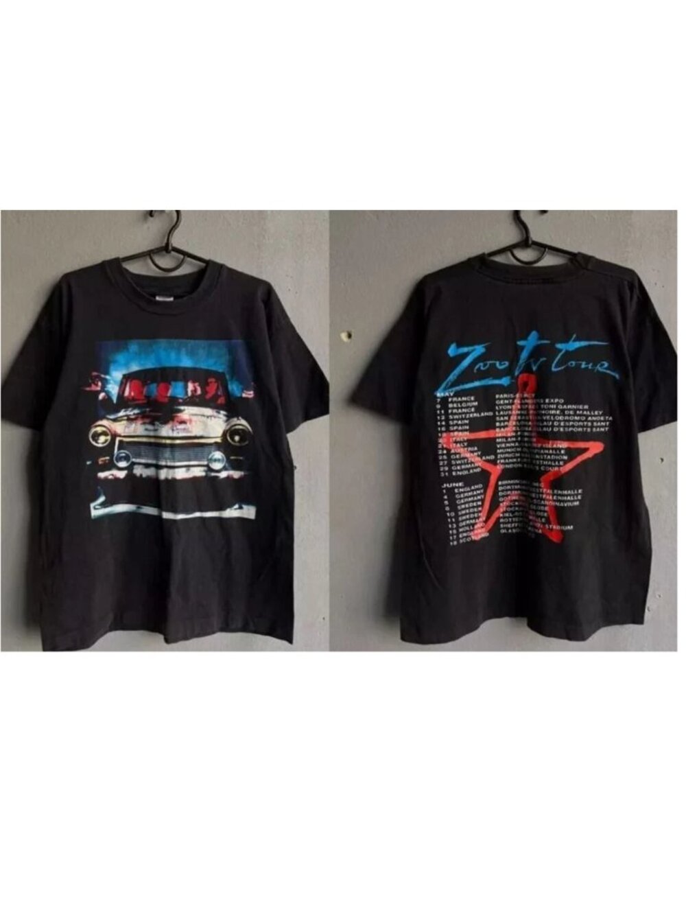 U2 Zoo TV Achtung Baby 1992 Tour T-shirt, U2 Band T Shirt